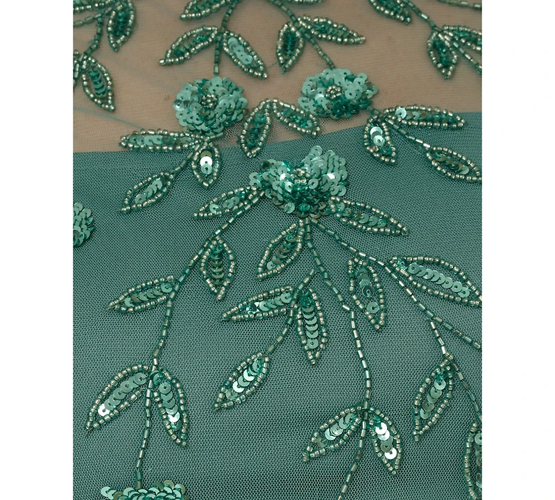 Adrianna Papell Women's 3D Floral Beaded Sheath Dress