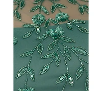 Adrianna Papell Women's 3D Floral Beaded Sheath Dress