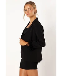 Petal and Pup Women's Rosemary Faux Feather Sleeve Blazer