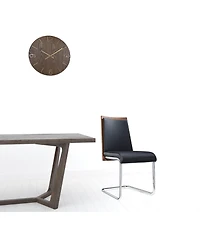 Faux Leather Dining Chairs Set of Two with Upholstered Seat for Home or Office