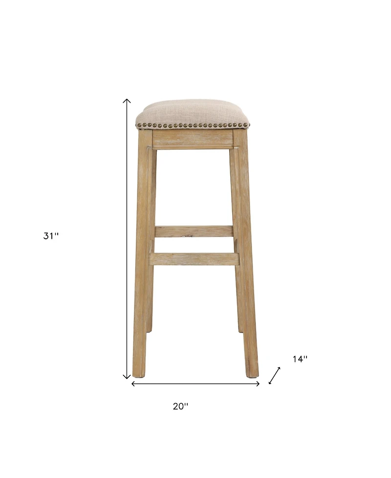 Solid Wood Bar Stool Backless Design for Counter or Bistro Seating