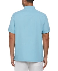 Cubavera Men's Geo Embroidered Panel Chambray Shirt