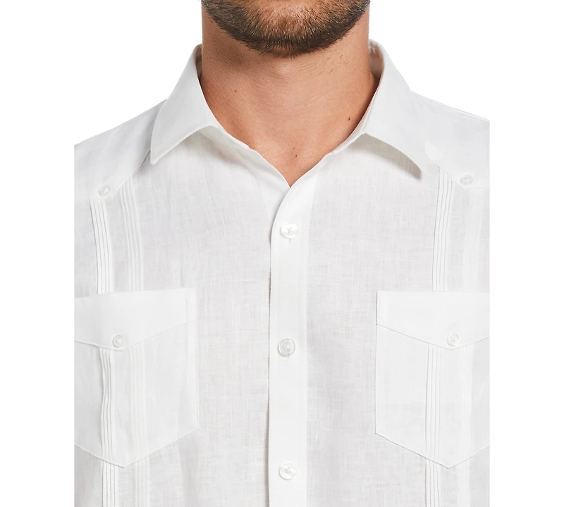 Cubavera Men's 100% Linen Long Sleeve 4 Pocket Guayabera Shirt