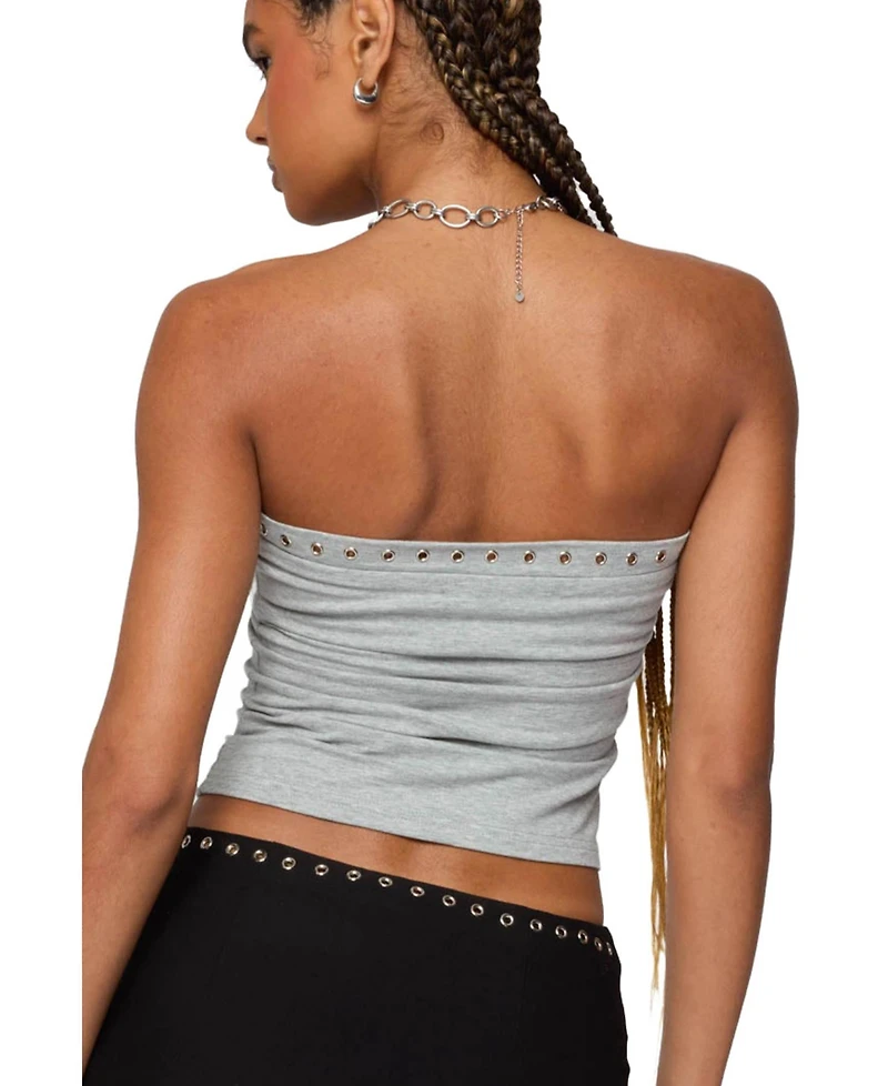 Edikted Women's Built Bra Grommet Tube Top