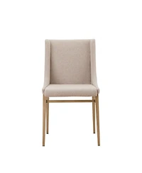 Set of 2 Brass Contemporary Dining Chairs for Modern Kitchen or Dining Room