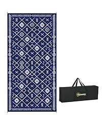 Outsunny Outdoor Rug, 9' x 18' Floor Mat, Rhombus