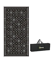 Outsunny Outdoor Rug, 9' x 18' Floor Mat, Rhombus