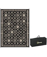 Outsunny Outdoor Rug, 9' x 18' Floor Mat, Rhombus