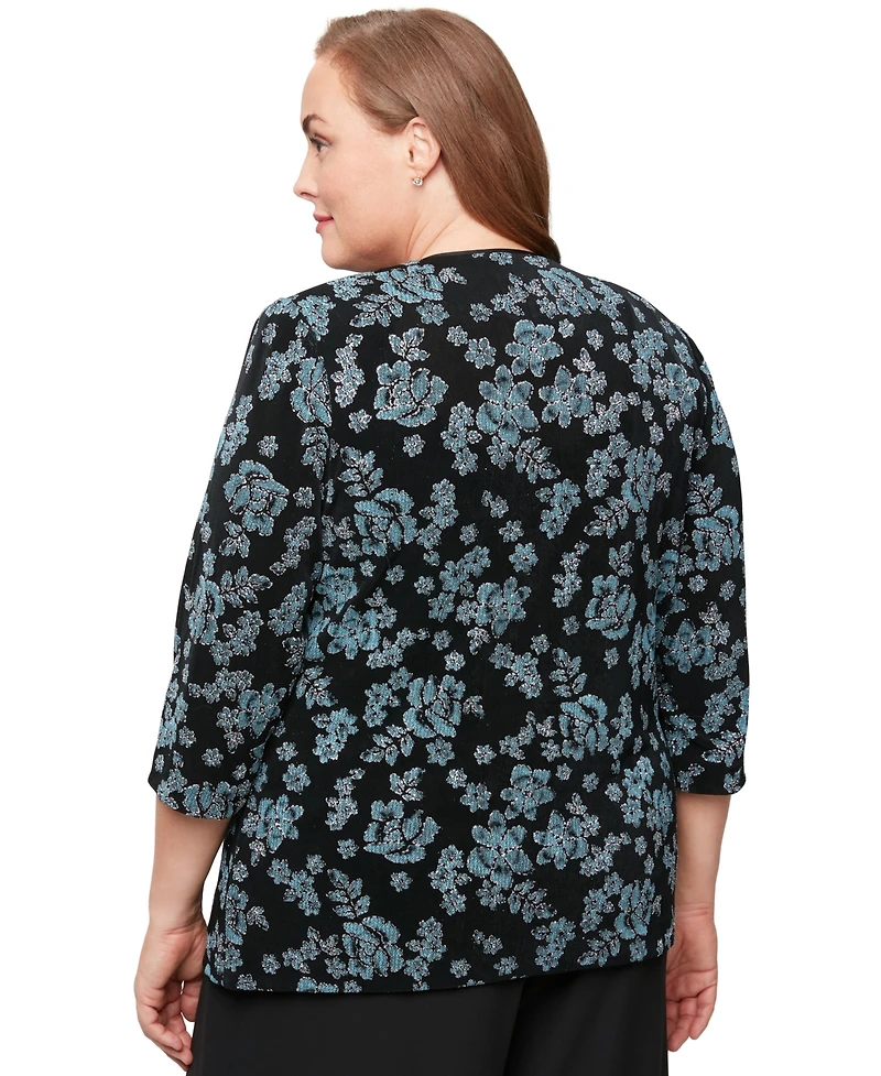 Alex Evenings Plus Size Glitter-Knit Tank Top & Jacket