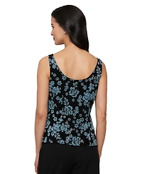 Alex Evenings Women's Printed Glitter-Knit Scoop-Neck Tank Top & Jacket