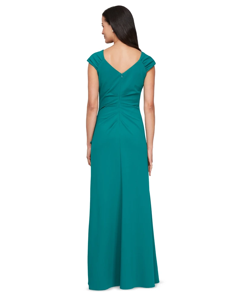Alex Evenings Women's Ruched Shoulder Gown