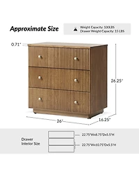 Sara 3-Drawer Nightstand
