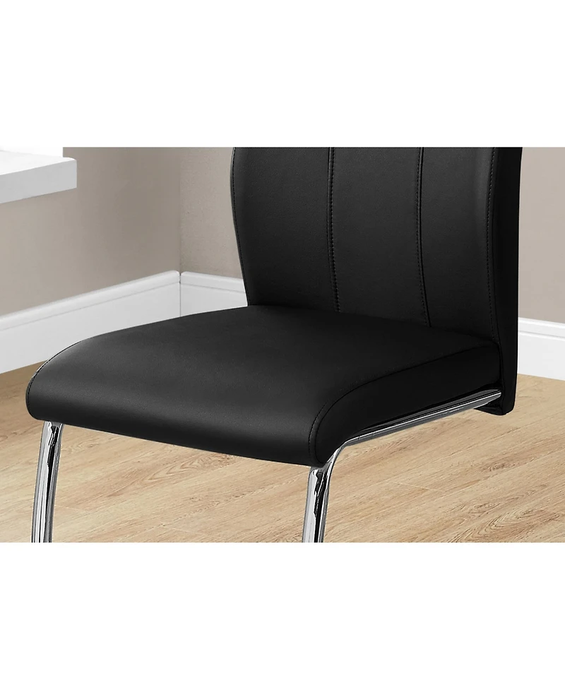 Set of Two Upholstered Faux Leather Dining Side Chairs