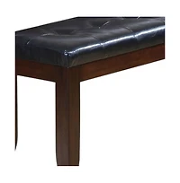 Contemporary Upholstered Faux Leather Bench with Cushion