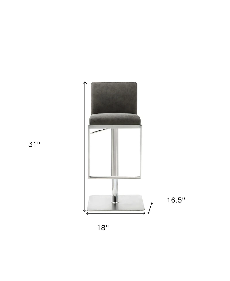 Sleek Stainless Steel Bar Height Chair for Indoor or Outdoor Use