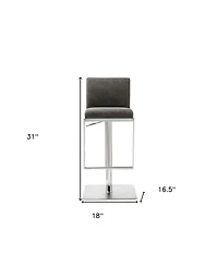 Sleek Stainless Steel Bar Height Chair for Indoor or Outdoor Use