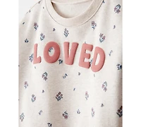 Carter's Toddler Girls 2-Pc. "Loved" Pullover Sweatshirt & Pants Set