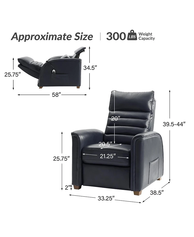 Bernhard Modern Dual Motor Genuine Leather Power Zero Gravity Recliner