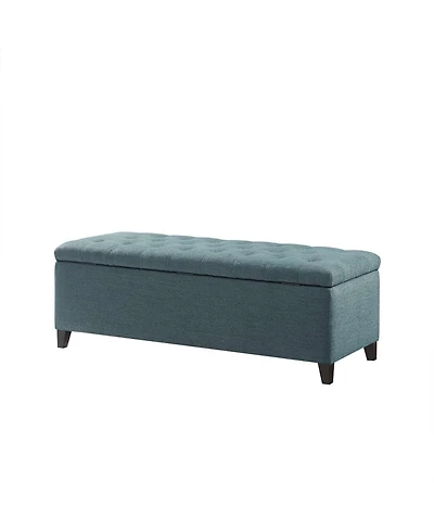 Tufted Upholstered Storage Bench with Button Top and Solid Wood Legs for Bedroom or Living Room Seating Hidden Blanket Organization-The Pop Home