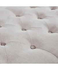 Tufted Upholstered Storage Bench with Button Top, Solid Wood Legs for Bedroom or Living Room, Hidden Blanket-The Pop Home