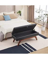 Streamdale Teddy wool fabric, solid wood feet for solid weighing, and bed end stool with storage function