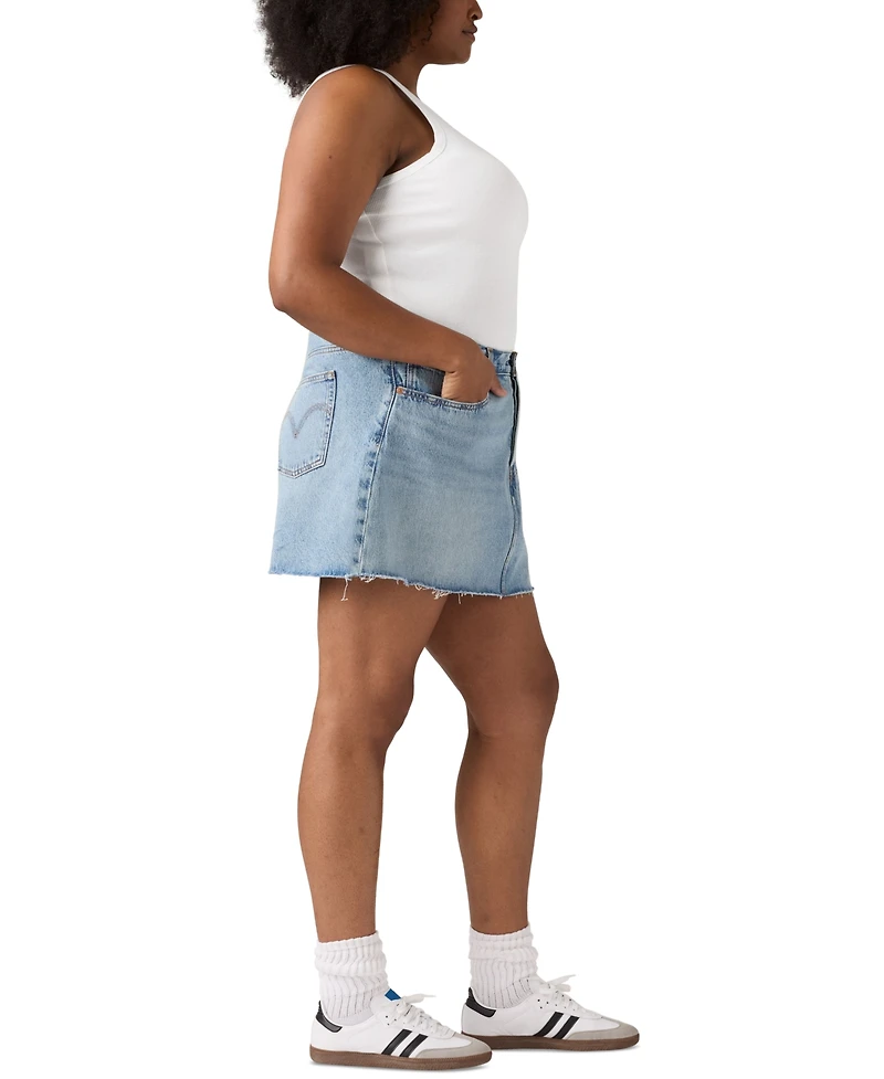 Levi's Plus Cotton Iconic 501 Mid-Rise Denim Skirt
