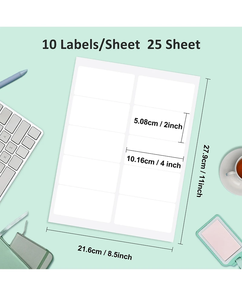 Polono Shipping Address Labels, 2" x 4" Address Labels for Laser & Inkjet Printers, Mailing Labels for 5163, 8163, 5263, Strong Adhesive for Fba Label