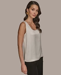 Donna Karan New York Women's Satin Scoop-Neck Tank Top