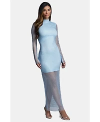 Bebe Women's Sparkle Mesh Gown