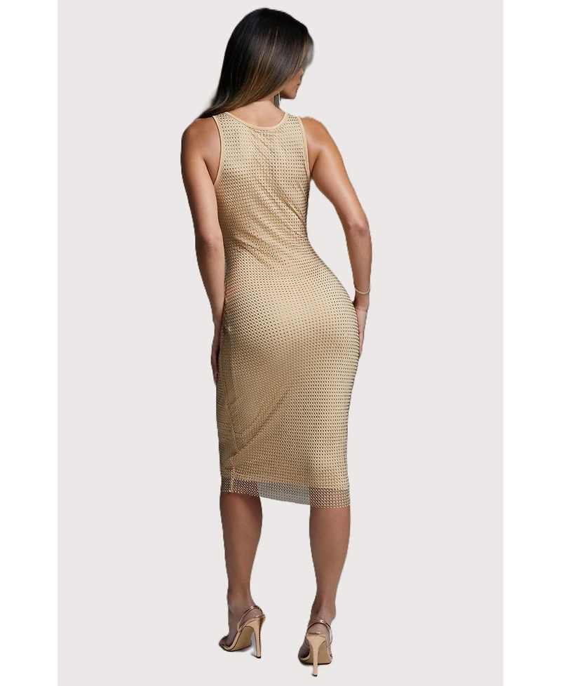 Bebe Women's Crystal Mesh Tank Dress
