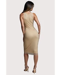 Bebe Women's Crystal Mesh Tank Dress