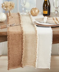 Saro Lifestyle Color Cascade Fringed Table Runner, 16" x 72"