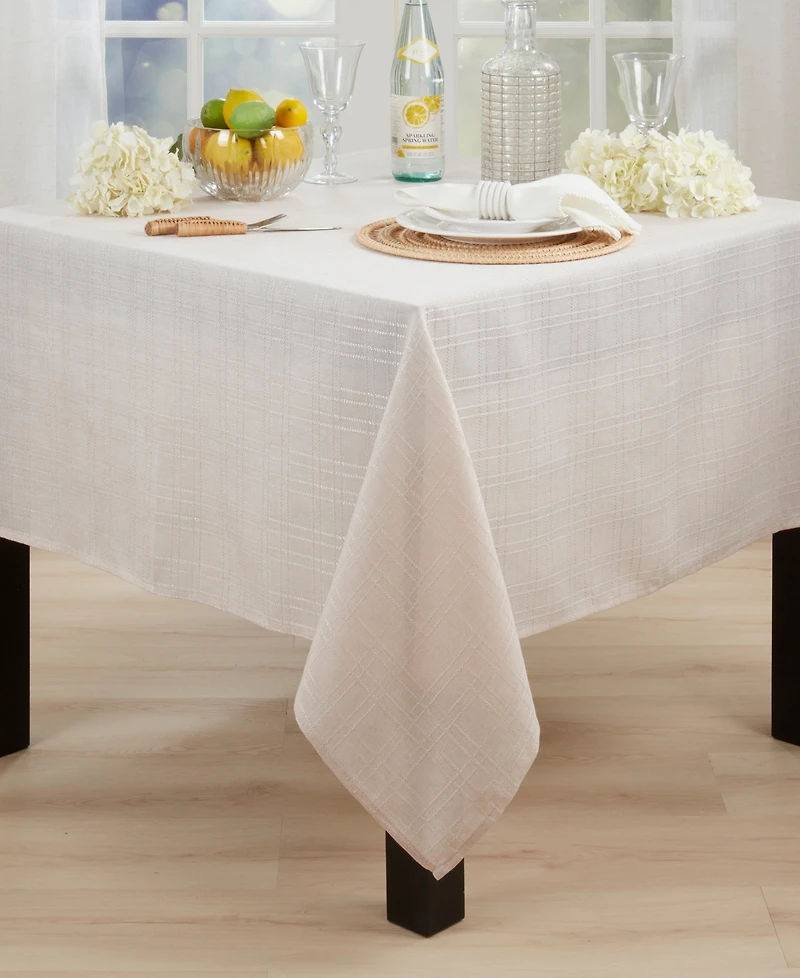 Saro Lifestyle Classic Stitched Plaid Tablecloth, 70" x 70"