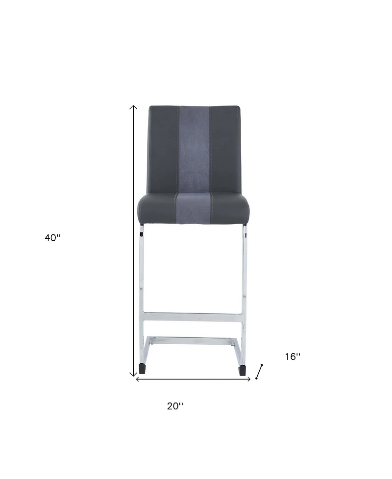 Set of Four Metal Low Back Counter Height Bar Chairs