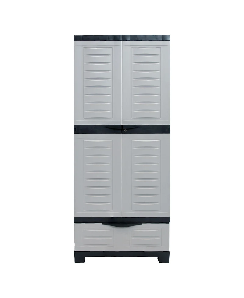 Versatile Storage Cabinet with 3 Adjustable Shelves and Lockable Doors - 57.5"