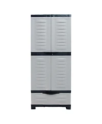 Versatile Storage Cabinet with 3 Adjustable Shelves and Lockable Doors - 57.5"