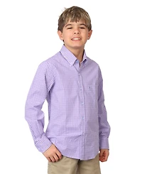 Tailorbyrd Big Boys Signature Gingham Long Sleeve Shirt