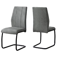 Set of Two Upholstered Polyester Slat Back Dining Side Chairs