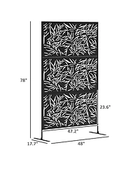 Outsunny Metal Outdoor Privacy Screen Divider Trellis Bamboo