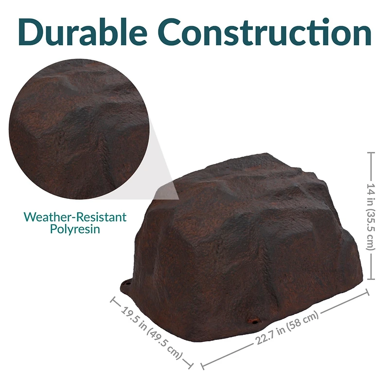 Outdoor Polyresin Landscape Rock Septic Cover with Stakes
