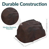 Outdoor Polyresin Landscape Rock Septic Cover with Stakes