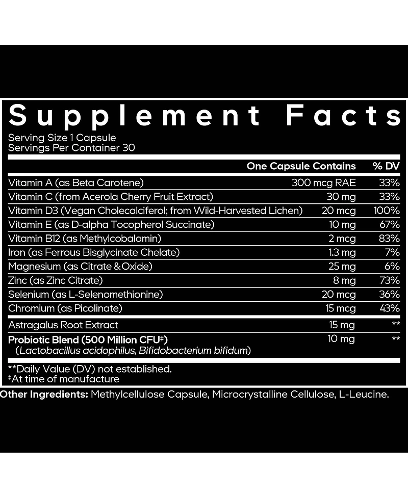 Codeage Men's Multivitamin - Daily Vitamins For Men with Vitamin A, C, D3, E, B12, Magnesium, Zinc, Iron, Chromium, Probiotics, Astragalus & More