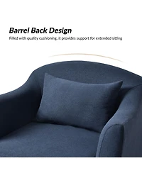 Terri Modern Slipcovered Swivel Armchair