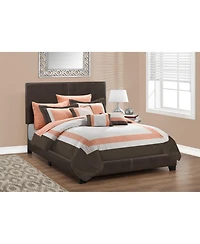 Solid and Manufactured Wood Full Upholstered Faux Leather Bed Frame