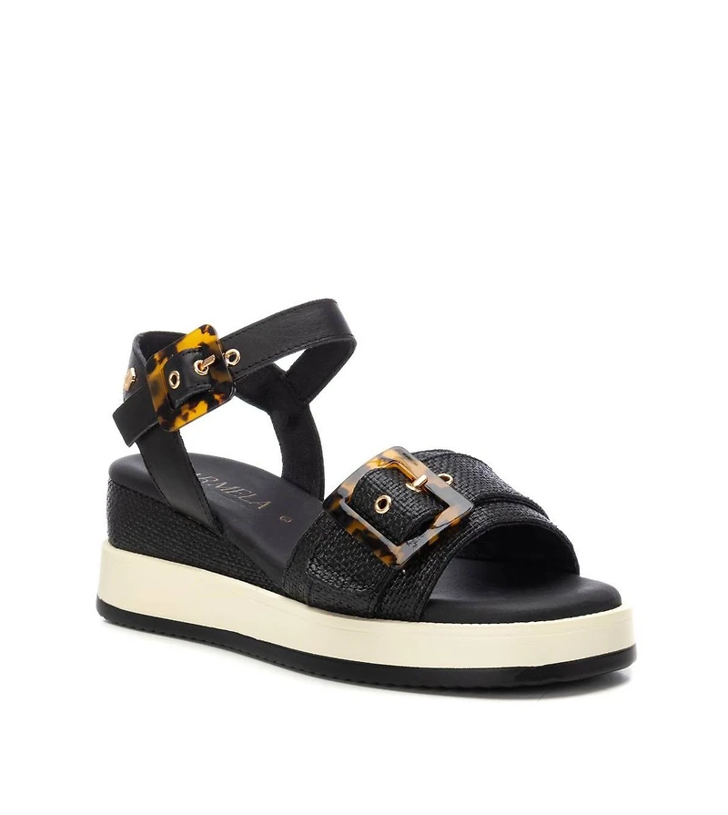 Carmela Leather Women's Wedge Sandals By Xti