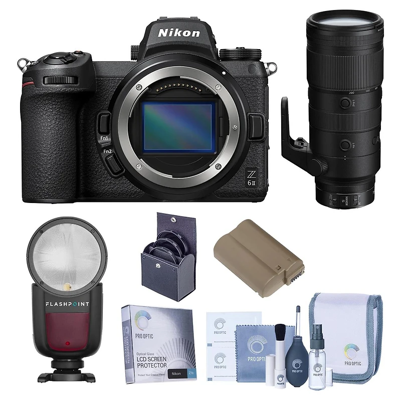 Nikon Z 6II Mirrorless Digital Camera with Nikkor Z 70-200mm f/2.8 Vr S Lens, Bundle with Zoom Li-on X R2 Ttl On-Digital Camera Round Flash Speedlight