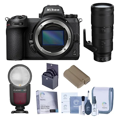 Nikon Z 6II Mirrorless Digital Camera with Nikkor Z 70-200mm f/2.8 Vr S Lens, Bundle with Zoom Li-on X R2 Ttl On-Digital Camera Round Flash Speedlight