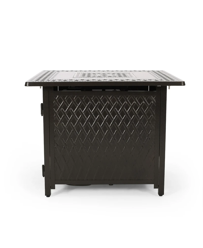 Streamdale Convertible Aluminum Fire Pit Table with Built-in Propane Tank Space (32.25"W x 32.25"D