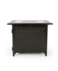 Streamdale Convertible Aluminum Fire Pit Table with Built-in Propane Tank Space (32.25"W x 32.25"D