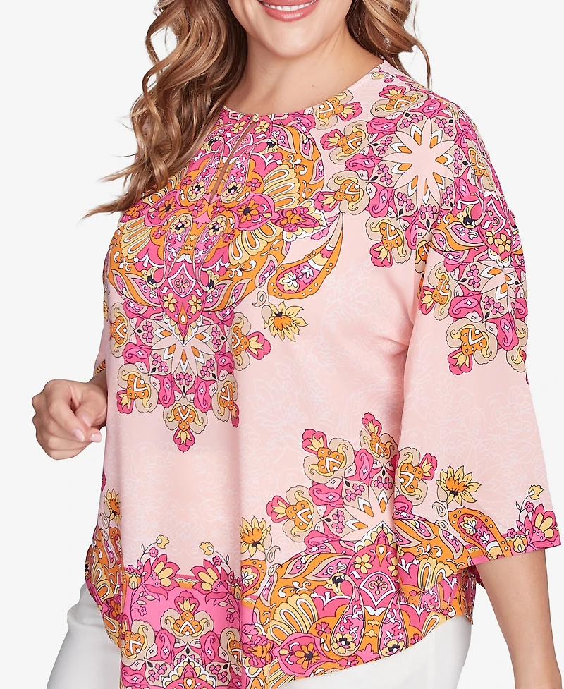 Ruby Rd. Plus Floral Medallion Tunic Top